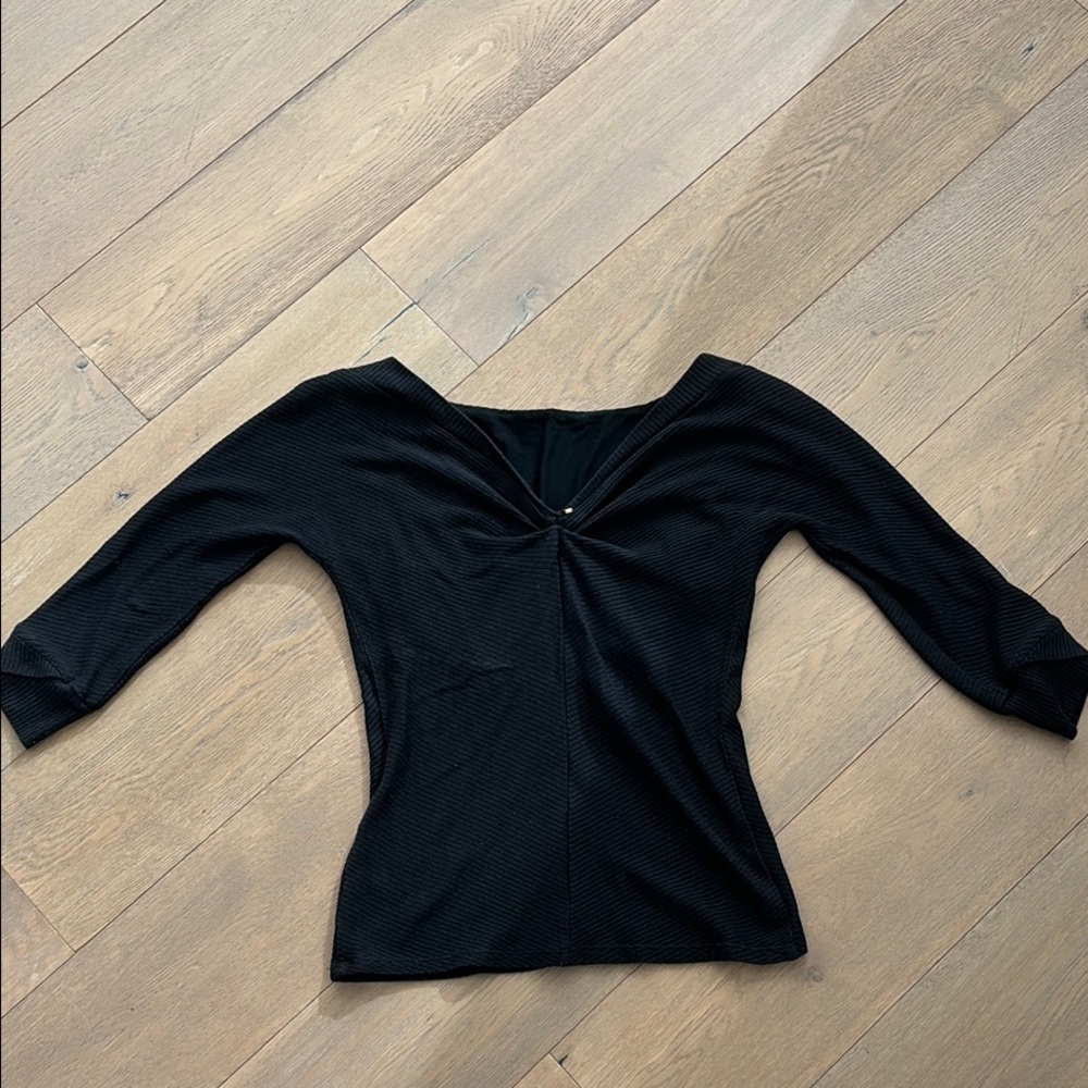 SportMax Elegant Black V-Back Top